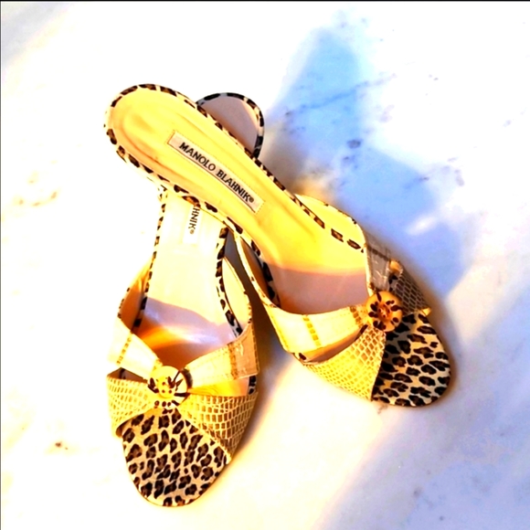 Manolo Blahnik Shoes - Manolo Blahnik cheetah 🐆 pumps. Button detail on vamp. Size 39.5